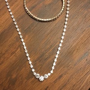Cubic zirconium necklace and bracelet